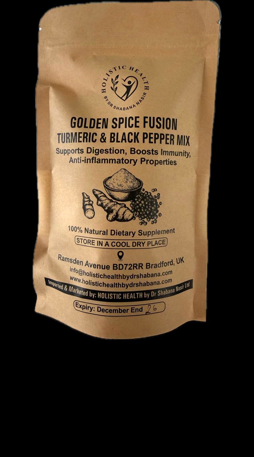 Golden Spice Fusion Turmeric & Black Pepper Mix | Natural Wellness Supplement | 150g - Image 4