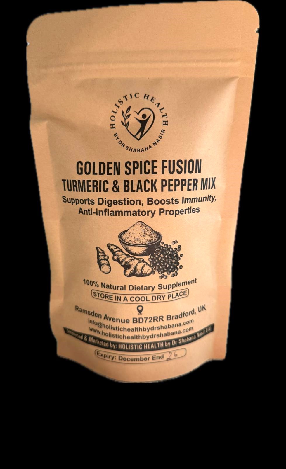 Golden Spice Fusion Turmeric & Black Pepper Mix | Natural Wellness Supplement | 150g - Image 2