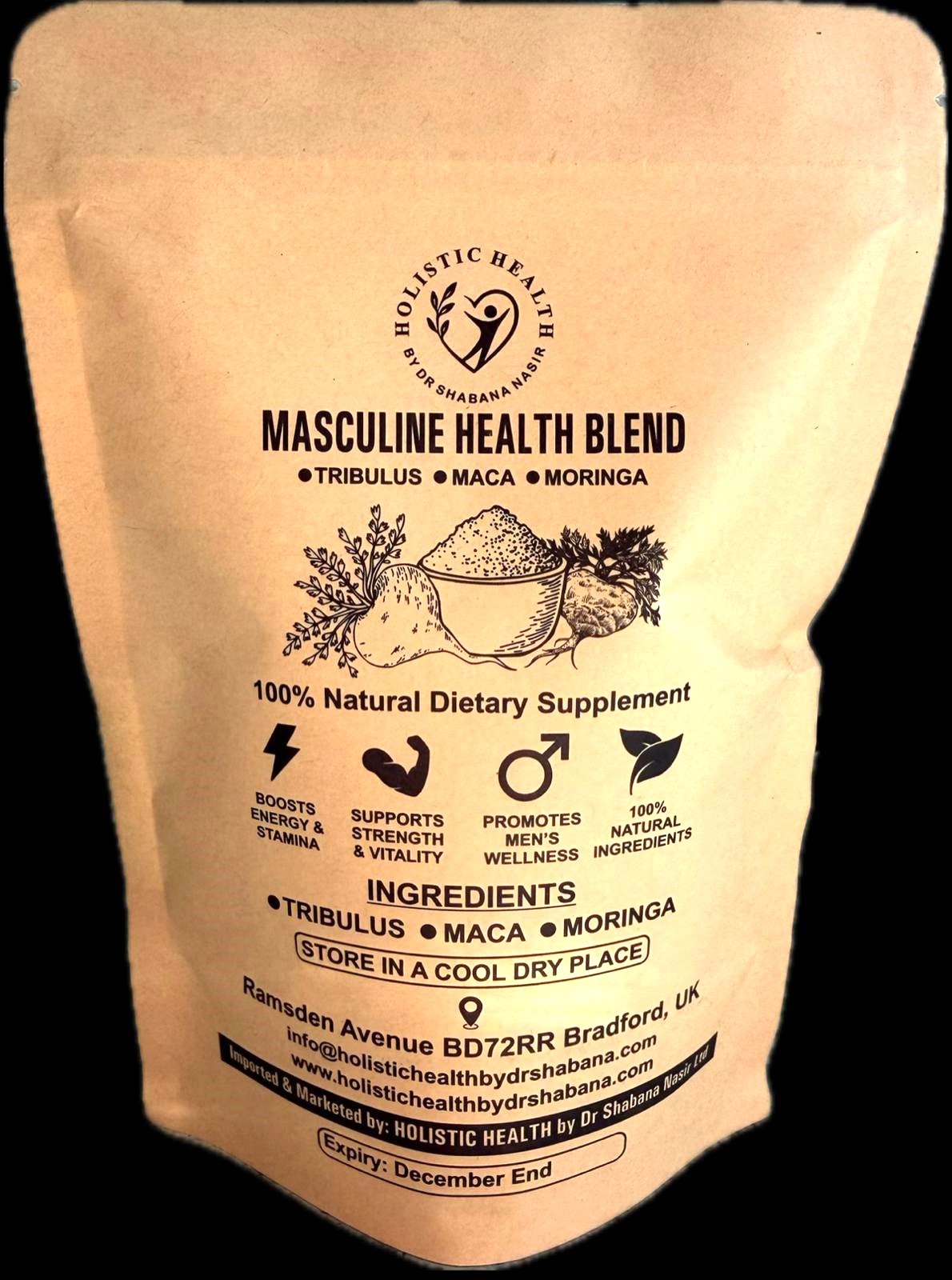 Masculine Health Blend | Tribulus, Maca & Moringa Supplement | 200g - Image 2